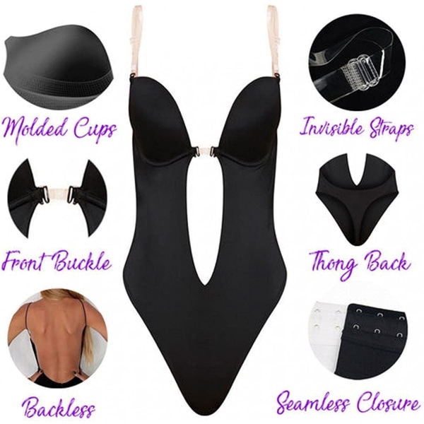 Invisible Backless Body Bröllop Dam Push-up BH Shapewear