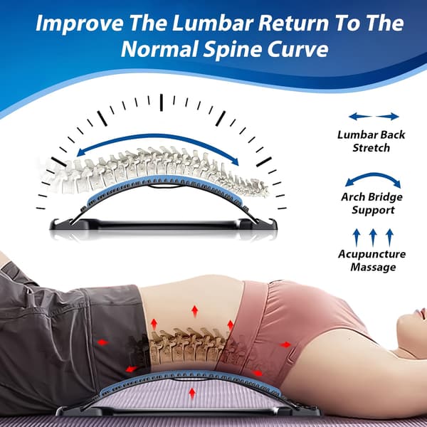 【BQ】3-lags rygstrækker & holdningskorrigerer, massage, ergonomisk Blå