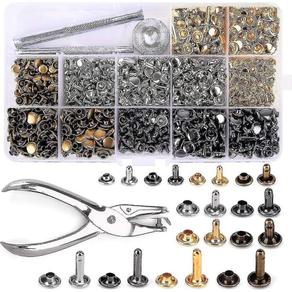 Set 3 storlekar Dubbla nitrörformade metallsniglar, utrustade med 3 fasta verktyg och gör-det-självläder (480 st)