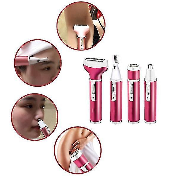 New2023 Genopladelig 4 i 1 hårfjerner Lady Shaver Næsehårtrimmer Øjenbrynsformer Ben Armhule Bikinitrimmer Kvinder Epilator USB Purple