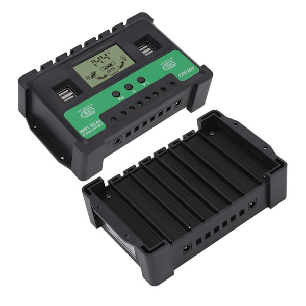 12V 24V 40A Solar Opladningsregulator LCD Display Dobbelt USB Output PV Regulator