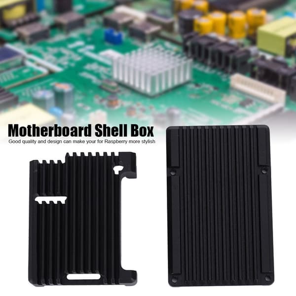 Emolevyn kotelo, musta alumiiniseos, sopii RaspberryPi 3 Model B 2b/3b+