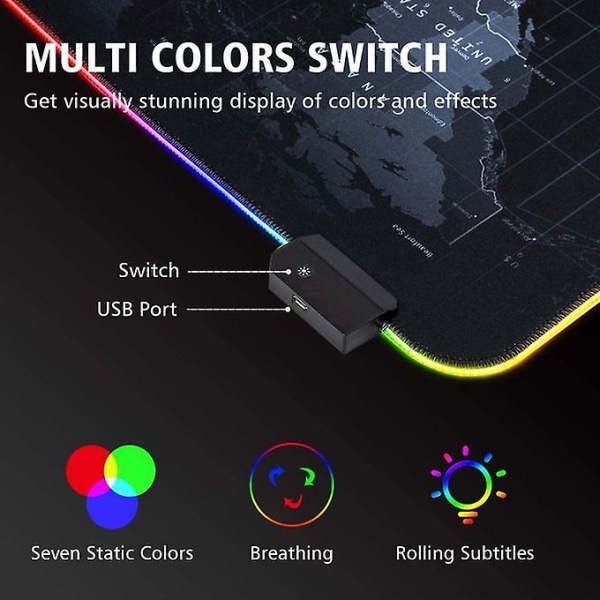 Extended Rgb Gaming Mouse Pad Extra Large Mat 800x300x4mm