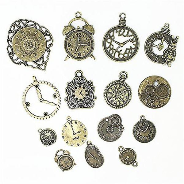20 stk./sæt ur vedhæng charms, flerfarvet blandet antik bronze ur Gear tandhjul charms Steampunk ur vedhæng