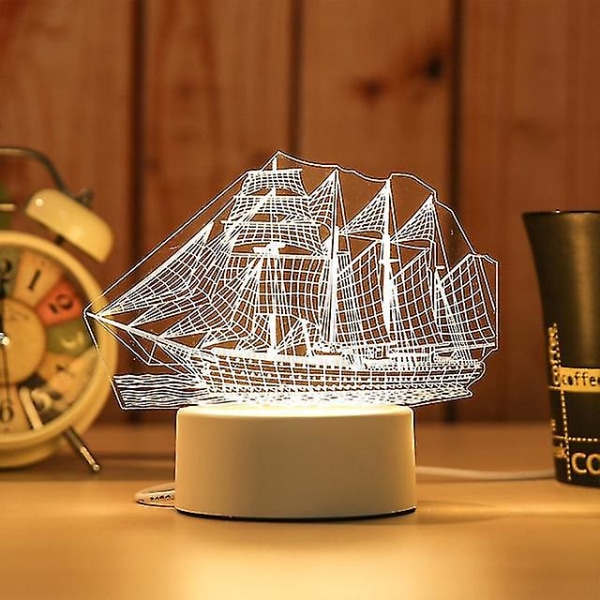 Julepynt til hjemmet Tre Elg 3d Akryl Nattlys Julegave Nyttår Home Decore String Lights Julenissen Ornament 477811 2