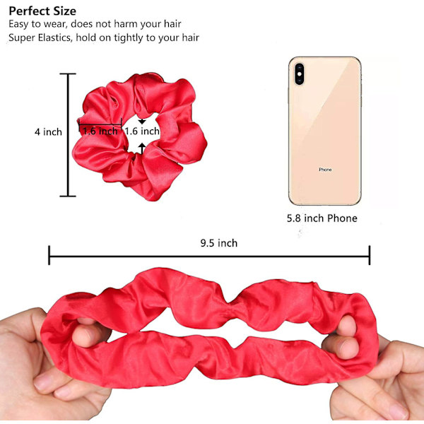 60 kpl Hair Scrunchies Satin Silk Scrunchies Hiukset Silkkiset Kiharat Hiustarvikkeet