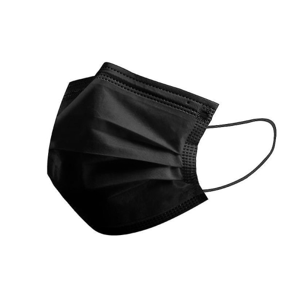 Voksen engangs 3-lags beskyttende pustende komfortabel maske 50 stk black