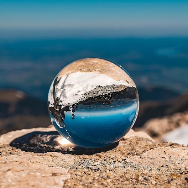 Fotografi Kristallkula Klar lins Kula Glaskula Meditationsboll för fotografi, spådom, konstdekoration 80MM