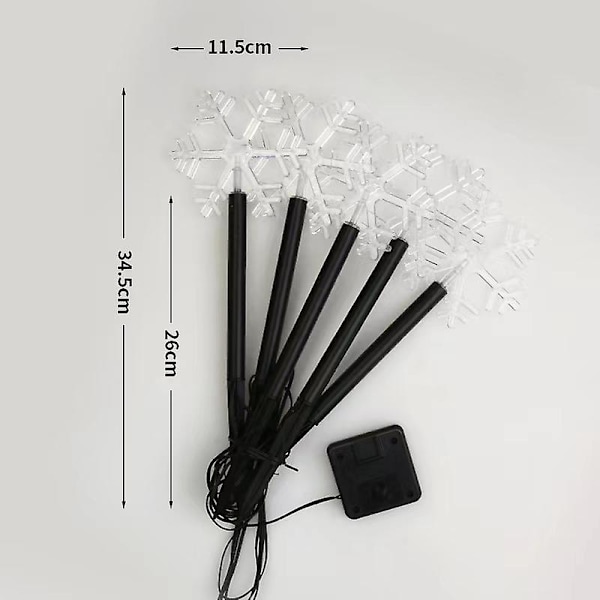 Tähti- tai lumihiutale-LED-puutarhavalot – LED-polkukoriste Puutarhan nurmikkopatio – Joulun hehkuvat joulukoristeet snowflake