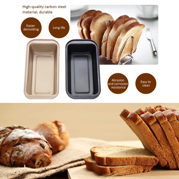 Rektangulär toastform i kolstål, bakform för bröd, non-stick limpa, bakform för bakverk