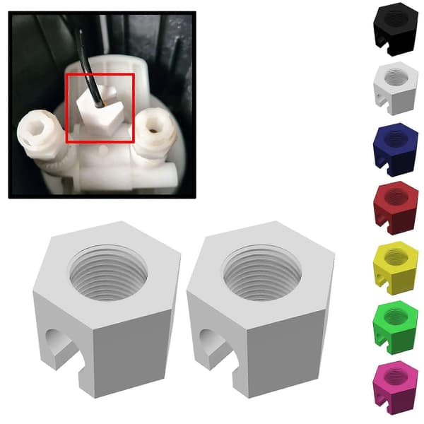 【BQ】2 x Erstatningsmutter for Sodastream Crystal 1.0 & 2.0 - Hvit Festemutter Reservedel