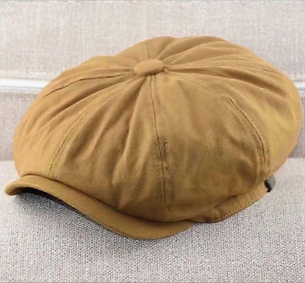 Överdimensionerad bomulls-tidningsboykeps för män - Klassisk Gatsby-stil platt murgrönshatt för golf Khaki 60cm
