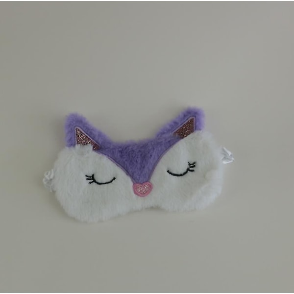 Söpö eläinsarjakuva Hauska silmänaamio Nukkuvan silmän naamio Nukkuva naamio Purple Fox