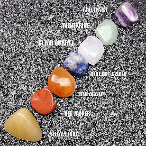 7 Chakra Healing Crystal Stone Set Reiki Meditation Stone Yoga Amulett med presentförpackning