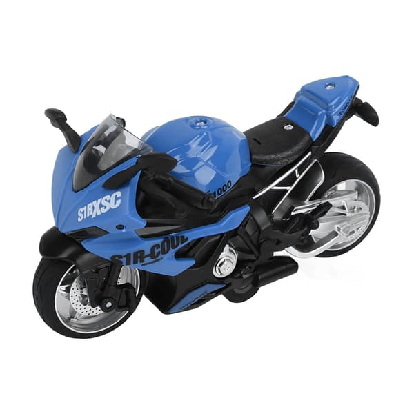 Børn Træk Tilbage Motorcykel Legetøj Lyd Lyseffekter Høj Simulation Legering Motorcykel Model Blå