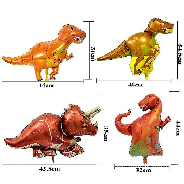 Dinosaur Foil Balloon taustakoriste syntymäpäiväjuhlatarvikkeet (numero 1) 31 kpl color 2