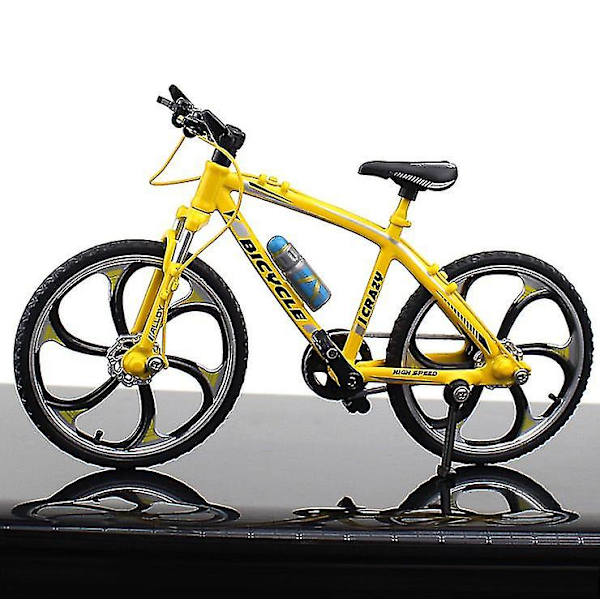 Hhcx-1:10 Scale Diecast Metal Bicycle Model City Folded Cycling Road Bike For Collection Toy Christmas Gifts Road Bike Yellow