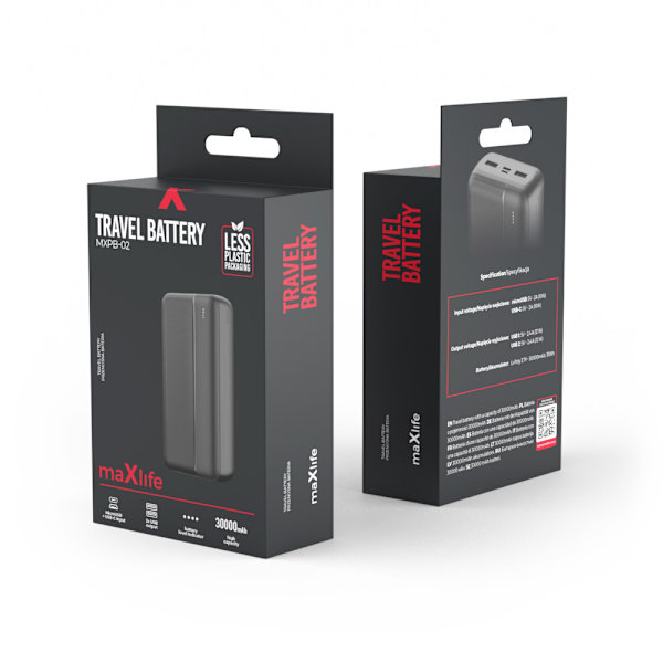 【BQ】Maxlife powerbank MXPB-02 30000 mAh sort