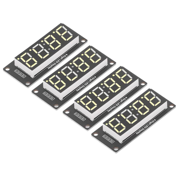 4 Sæt 4-cifret Digitalt Rør LED Display Board 7 Segmenter Ur Modul TM1637 0.56in Gul MRA041E