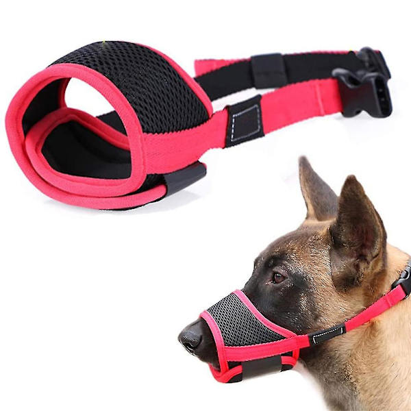 Mjuk hund munkorg Anti-biting Barking Mesh Andas husdjur cover Red XL