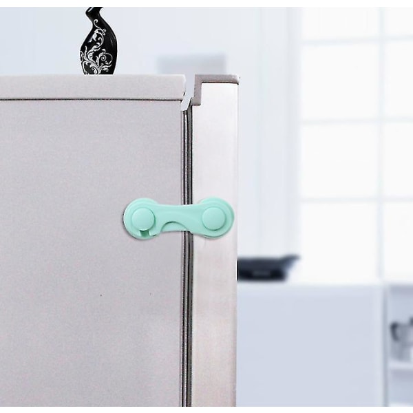 10pcs Child Cupboard Cabinet Safety Locks Cabinet Door Drawer Safety Lock Green
