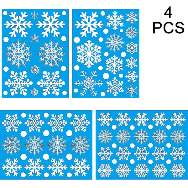 White Snowflakes Baubles Bells Window Decorations Decal Stickers