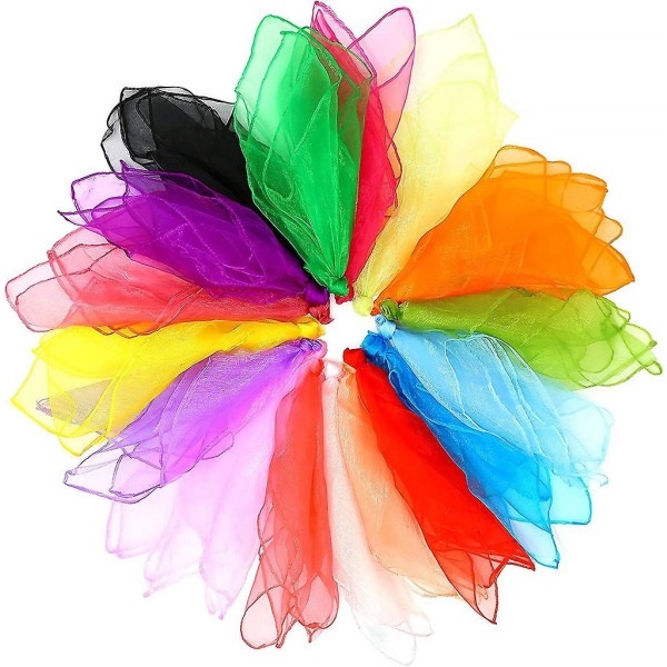 20 jongleerauspyyhkettä, värikkäitä pyyhkeitä 20 värissä, tanssipyyhkeet tanssiin, jongleeraukseen, aistinvaraisiin, tanssipyyhkeisiin 60 x 60 cm