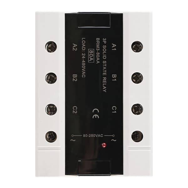 Last 24-480VAC trefaset solid state-relé (BRM3-80AA)