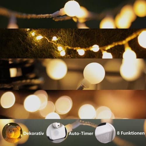 【BQ】Lyslenke 10M 80 Lys, LED-lenke med små kuler