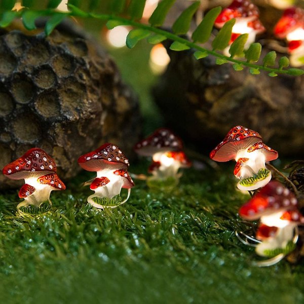 Mushroom Led String Lights, 10ft 30leds juldekorationer batteri