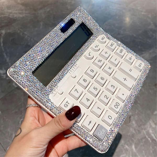 Rhinestone Krystalkalkulator, Standard Skrivebordskalkulator LCD-Display