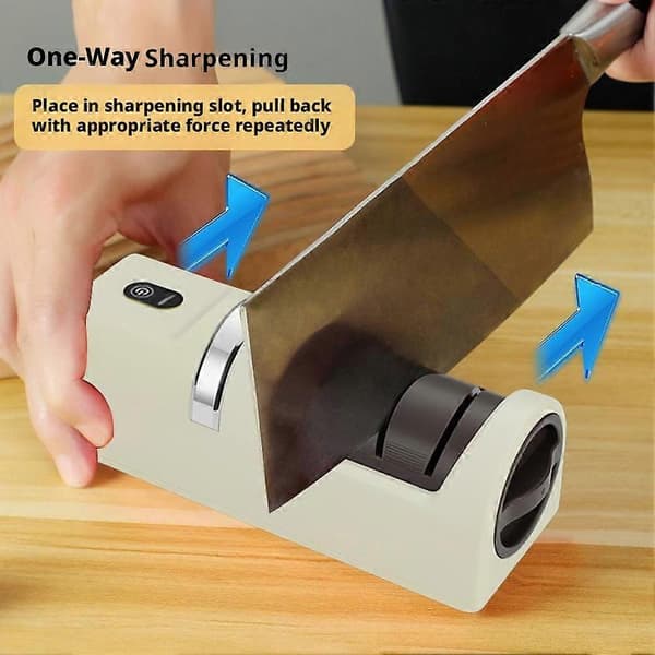 【BQ】USB elektrisk knivsliper, multifunksjonell automatisk husholdningssliper - hvit white