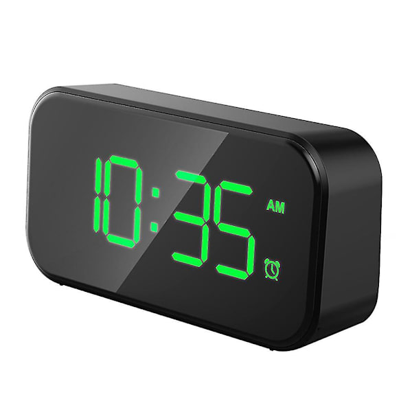 Digital väckarklocka 5-tums LED-skärm 12/24h 5 ljusstyrka sovrumsväckarklocka Hemmakontor Green