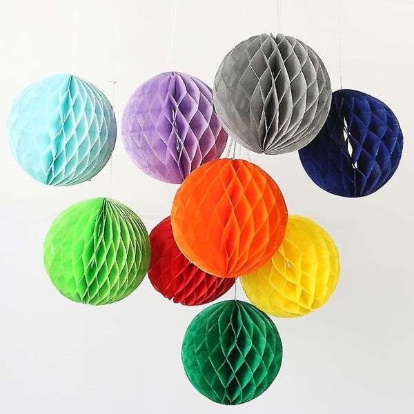 5pcs 6inch Solid Color Tissue Paper Pompom Ball Hanging Wedding Party Decor Lake Blue