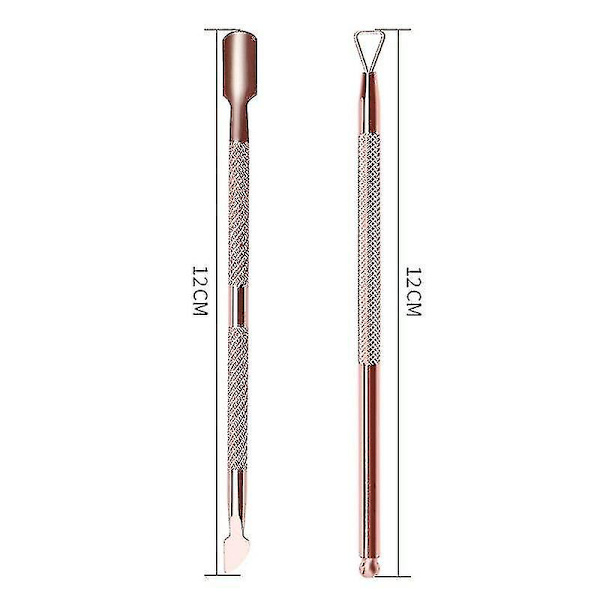 Dobbel ende Sølv Nail Cuticle Stick Manikyrverktøy Dual Ended Remove Polish|cuticle pushere