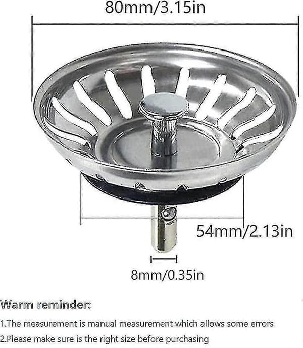 Köksfiltr Köksplugg, 2-pack universella vaskpluggar Badkarsplugg - JV