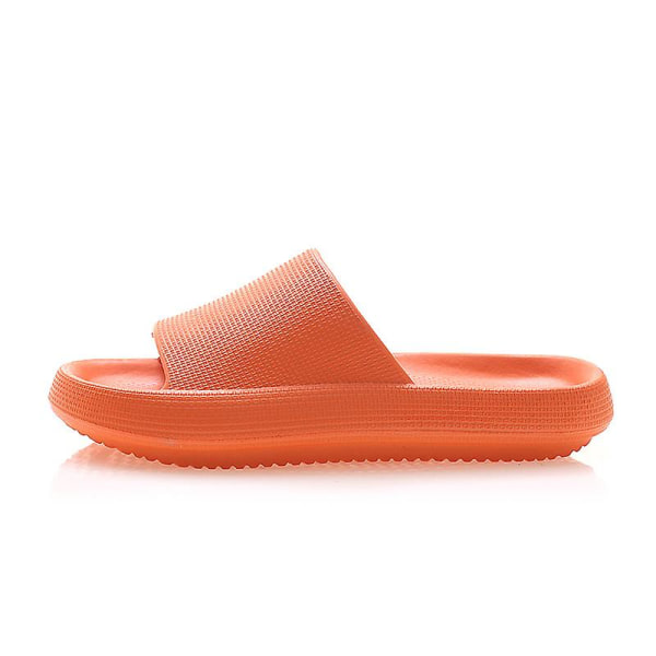 4.5cm Heightened Ladies Slippers, Minimalist Wide Fit Slides Orange Red 36-37