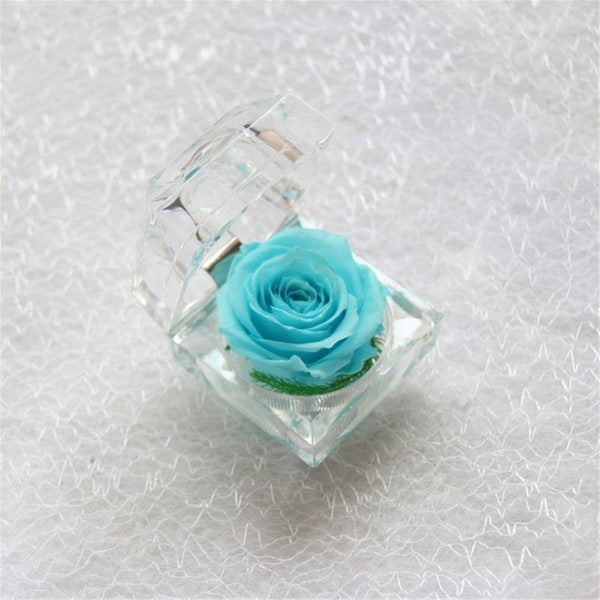 Romantic Ring Box Handmade Plastic Nice-looking Forever Rose Jewelry Box For Anniversary Purple