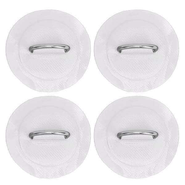 4 stk Oppblåsbar Båt Kajakk D Ring Pad Patch Marine Fikseringsspenne Elastisk Strikksnor Hvit