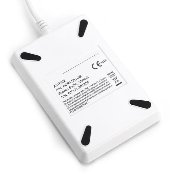 NFC RFID-leser/skriver ACR122U ISO 14443A / b Gratis programvare i hvit
