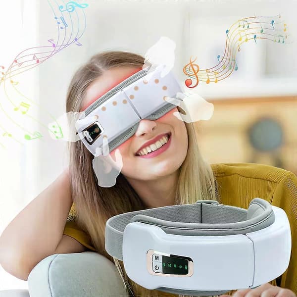 【BQ】Trådløs elektrisk øjenmassager Bluetooth lufttryk vibrationsmassage