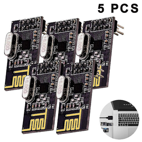 5 stk Nrf24l01+ 2,4ghz trådløs RF-transceivermodul Ny kompatibel