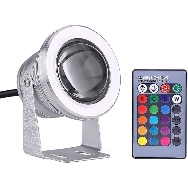 Uima-altaan lähteen led-lamppu kaukosäädin vedenalaisen valon värin vaihtaminen akvaarion allasvalot (hopea Shell Rgb) 10 W
