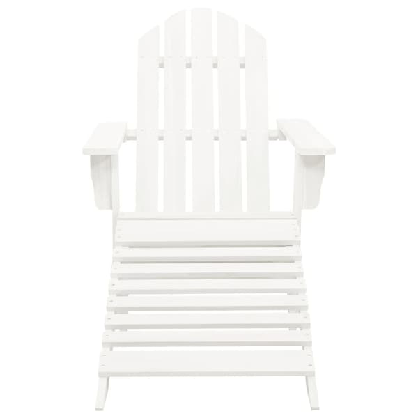 【BQ】vidaXL Hagestol med ottoman tre hvit White Vit