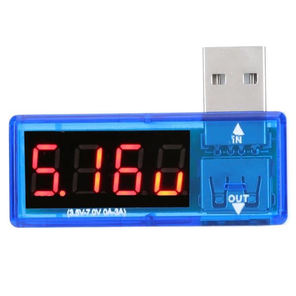 2 stk. USB-detektor Strømspændingstester Voltmeter Amperemeter Bærbar til mobiltelefonopladere Blå