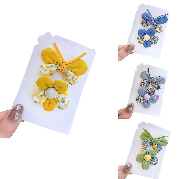 2kpl Baby Tytöt Vauvat Hiusrusetit Barrettes Sweet Candy Color Butterfly Kukka Rusetti Alligaattori Hiusneulat Kawaii Liukumattomat Hiustarvikkeet Vaaleanpunainen1 Pink1