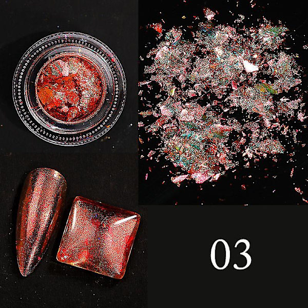 Nail Brocade Powder Japanese Dream Aurora Cloud Brocade Powder Edelweiss Glitter Coarse shape -3