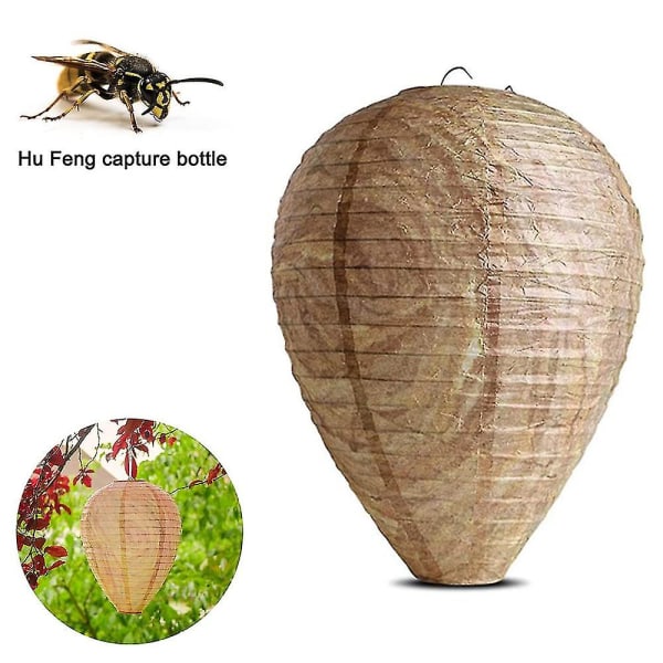4pcs Wasp Nest Decoy Hanging Fake Trap Non-toxic Paper Deterrent Bee