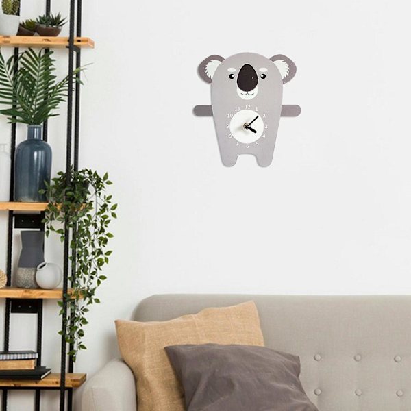Seinäkello Panda Tiger Muotoinen Hiljaisesti Toimiva Suloinen Sarjakuva Söpö Eläin Seinäkellon sisustus lastenhuoneeseen Koala