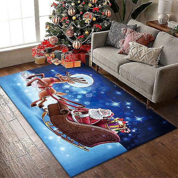 Boligdekoration Moderne 3d juledekoration Indgang Tæppe Stue Sofabord Tæppe Julemandsmåtte Soveværelsestæpper 7 50x80cm